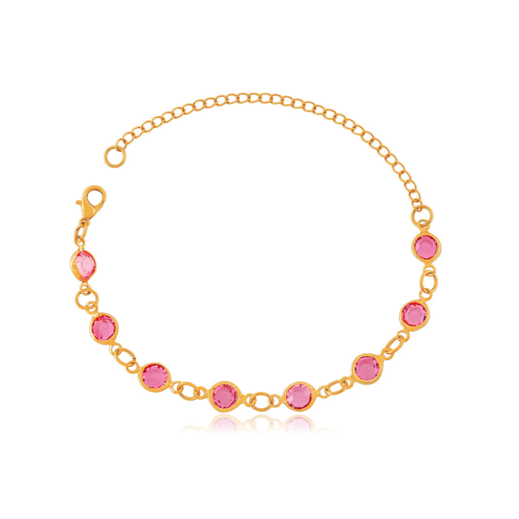 PULSEIRA TIFFANY VERMELHO - FOLHEADO A OURO