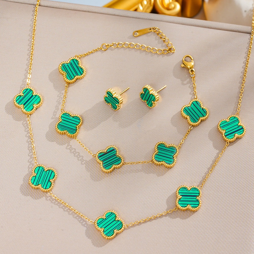 Conjunto Trébol V.Cleef Virginia PREMIUM - Chapado en Oro